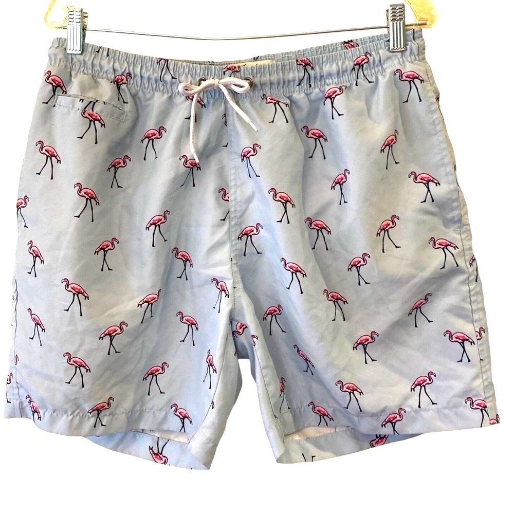 TRUNKS Surf & Swim CO. Men's Flamingo 6" Swim Shorts Large Blue Airstream